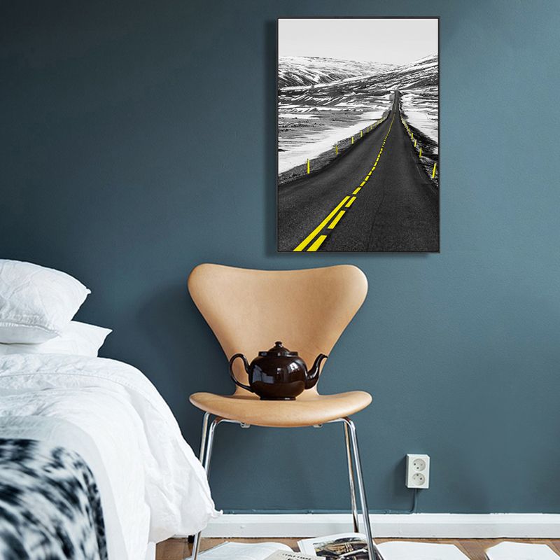 Textured Road View Painting Modern Canvas Wall Art Decor, Multiple Sizes Available