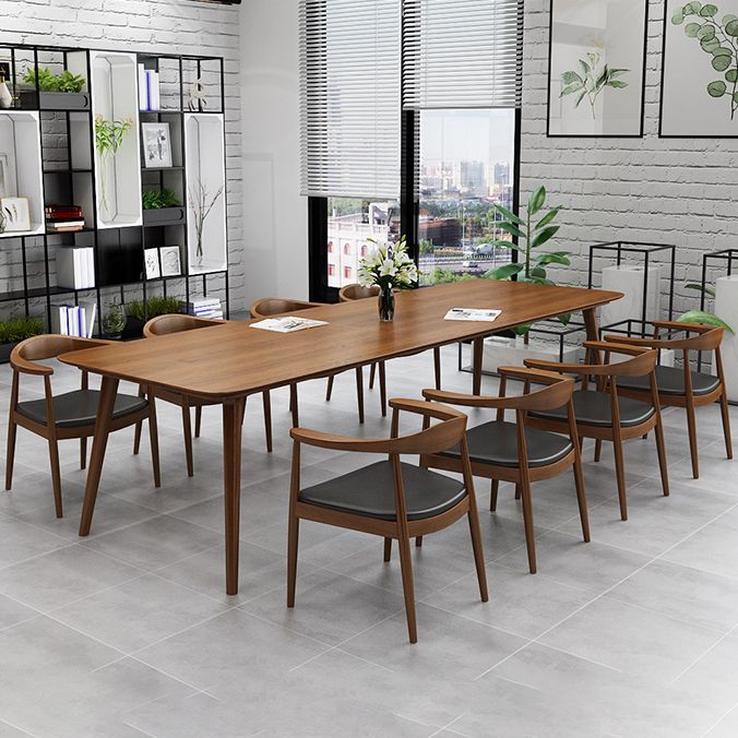 Solid Wood Contemporary Dining Table Rectangle Table with 4 Legs