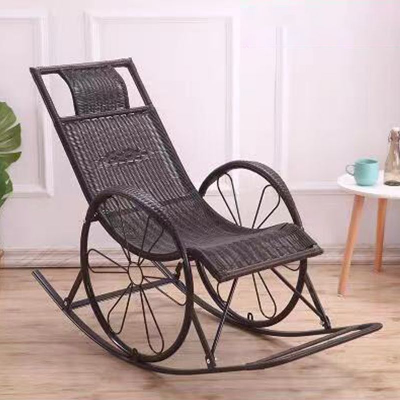 Mid Century Modern Style Rocking Chair Indoor Rattan Rocking Chair