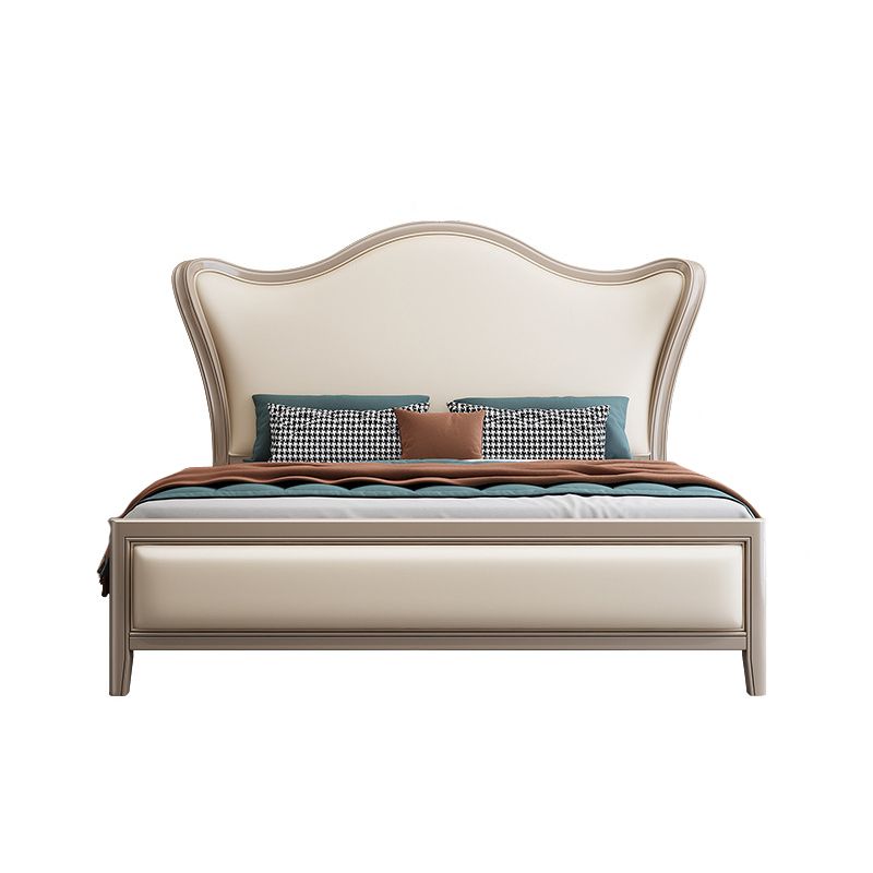 Victorian Standard Bed Foam Pine Wood Bed Frame With Custom Gold Legs