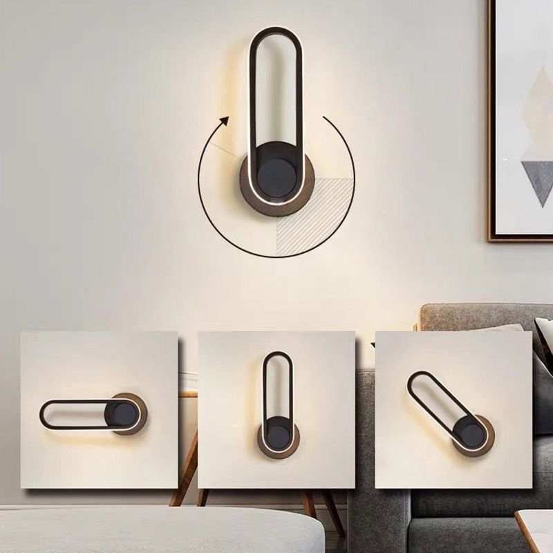 Lámpara de montaje de pared oblonga rotativa de la pared LED de metal nórdico iluminación de pared para dormitorio