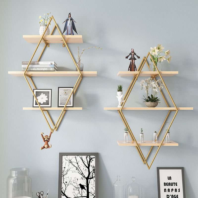 Luxury Floating Bookshelf Metal Lozenge Open Back Book Shelf