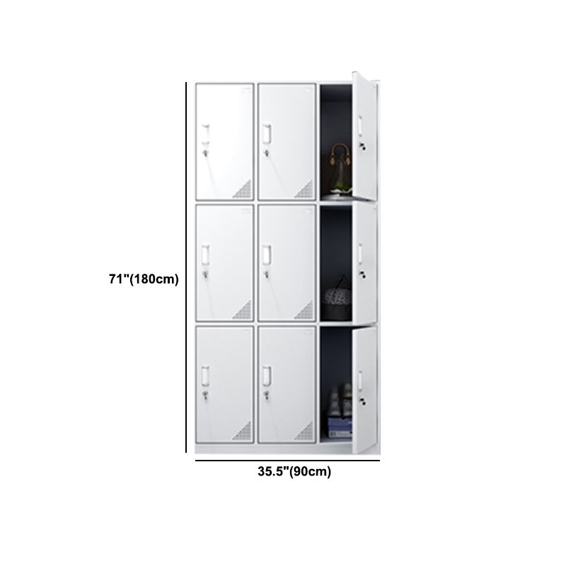 Steel White Storage Cabinet with Hinged Door Modern Cabinet for Bathroom