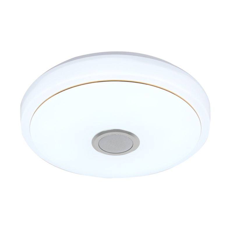 Simple Ceiling Light Fixture Acrylic Bluetooth LED Bedroom Ceiling Flush Mount in White