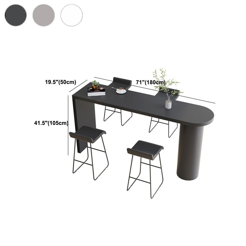 Contemporary Pub Table Solid Wood Free Form Bar Table for Indoor