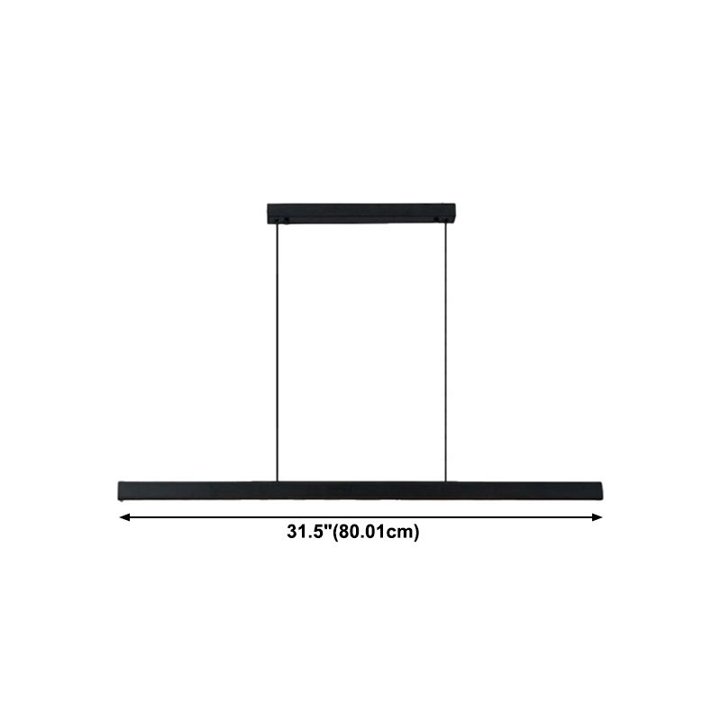 Metal Linear Shade Island Pendant Modern Style 1 Light Island Lighting for Living Room