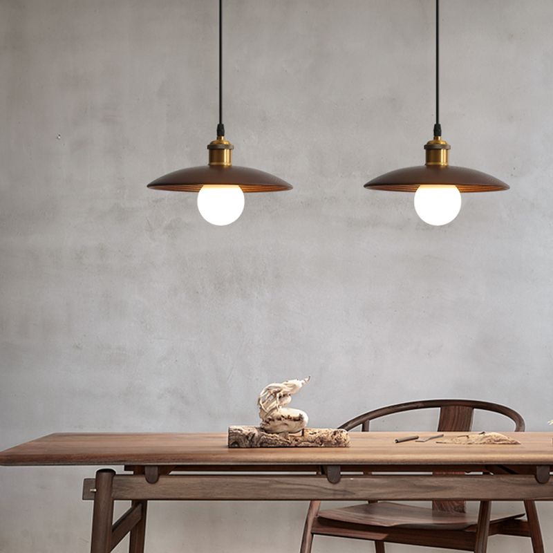 Untertassen -Form der Deckendeckel Anhänger Lampe Holz 1 Glühbirne Einfachheit hängend Licht hängen