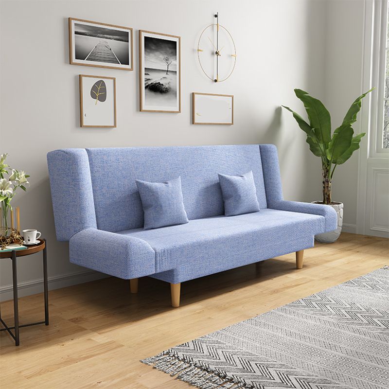75"Modern Linen Recessed Arm Foldable Convertible Sleeper Sofa