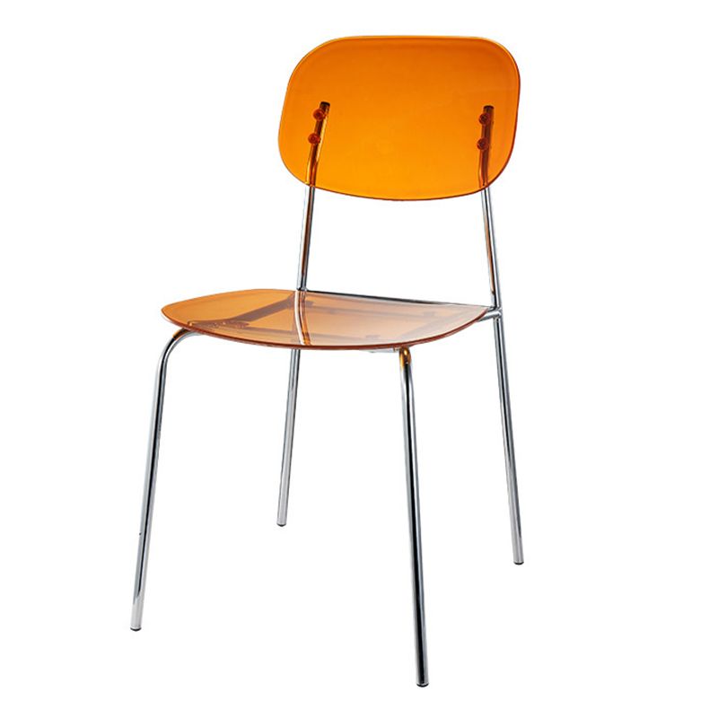 Plastique de chaises latérales de salle à manger à dos ouvert de style industriel dinant des chaises sans bras