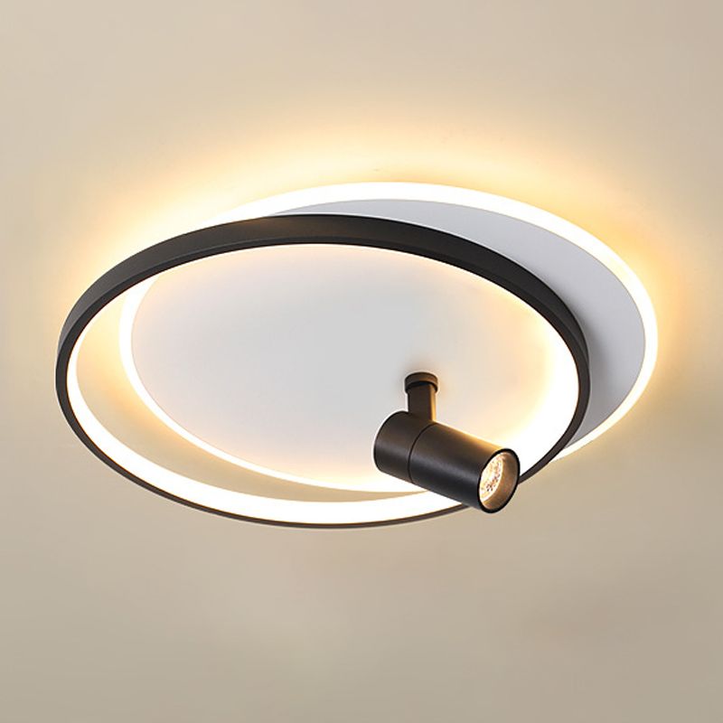 Plafonnier LED circulaire en fer laqué, montage encastré d'intérieur en acrylique de Style artistique moderne