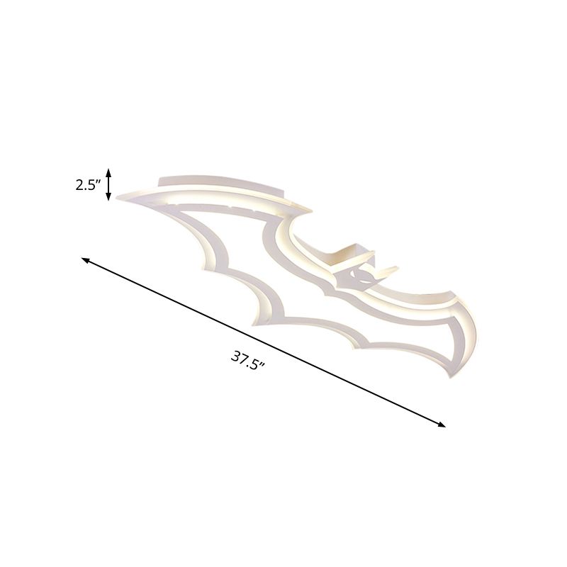 Acrylique Bat Ceiling Mount Light Kindergarten Corridor Modern Style Flushmount Light in White