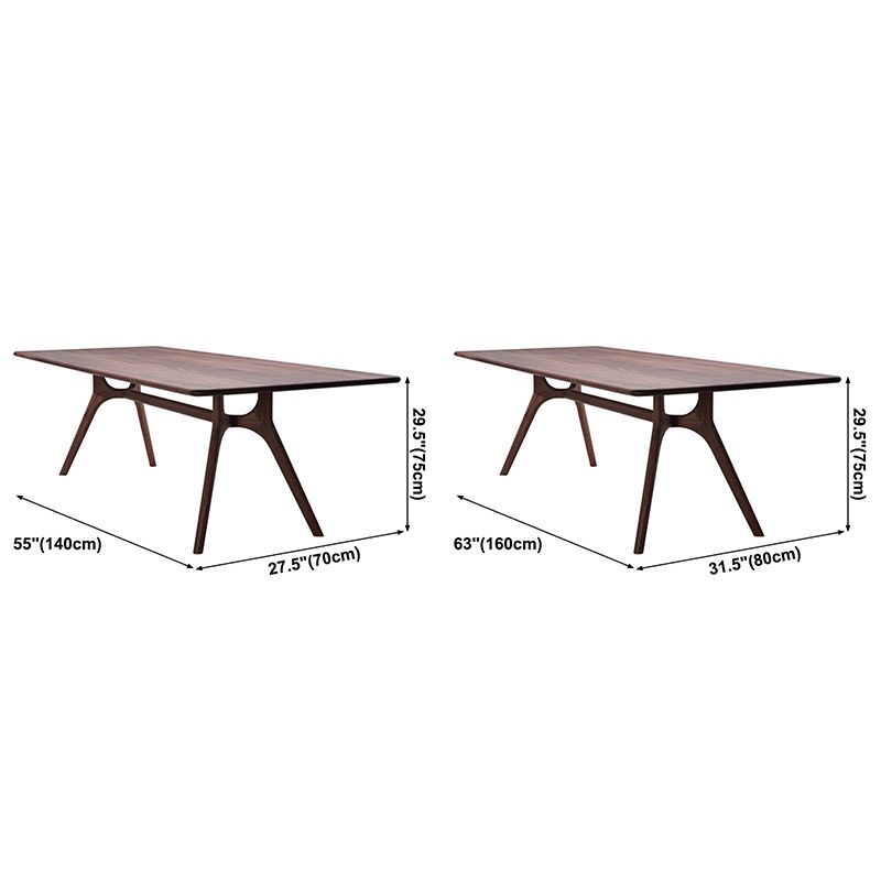 Rectangle Shape Wood Color Dining Table Solid Wood Table Modern with 4 Legs