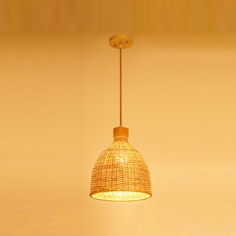 Bamboo Hanging Light Household Pendent Lighting Fixture for Sitting Room