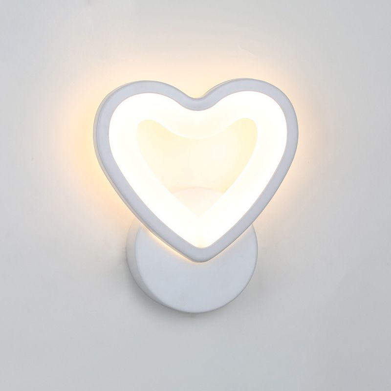 1-Light Geometric Wall Mount Light Modern Style Metal Wall Mount Lighting in White