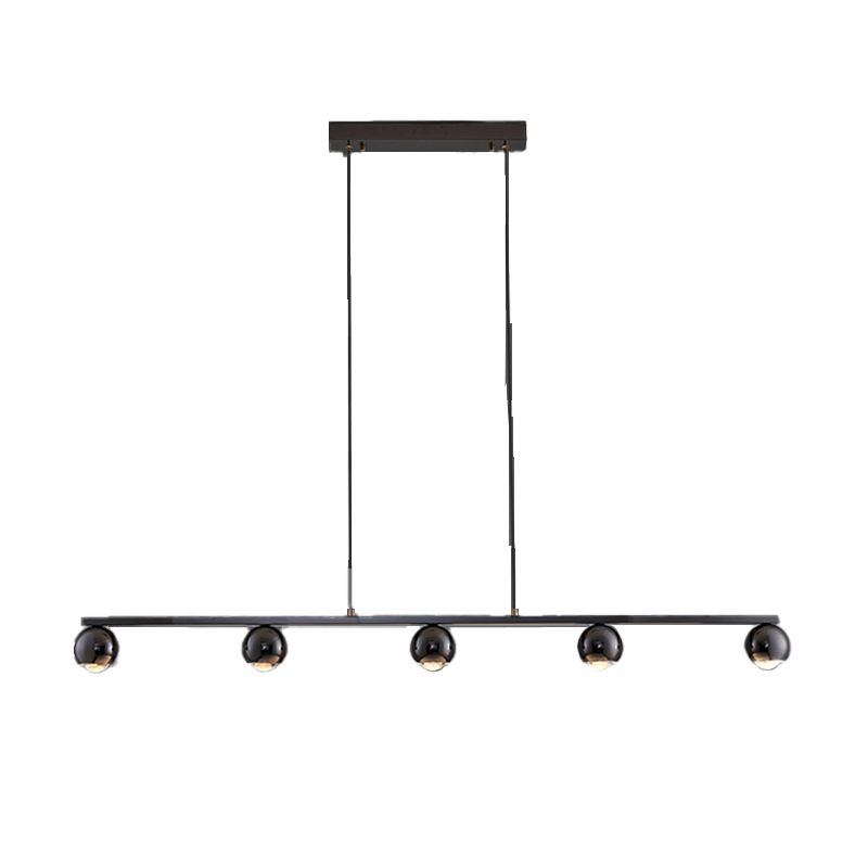 Contemporary Hanging Light Globe Island Light Fixture in Black for Dining Room