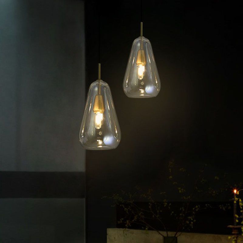 Druppel open-keuken hanger lichtglas 1 kop simplicity pendulum licht in messing