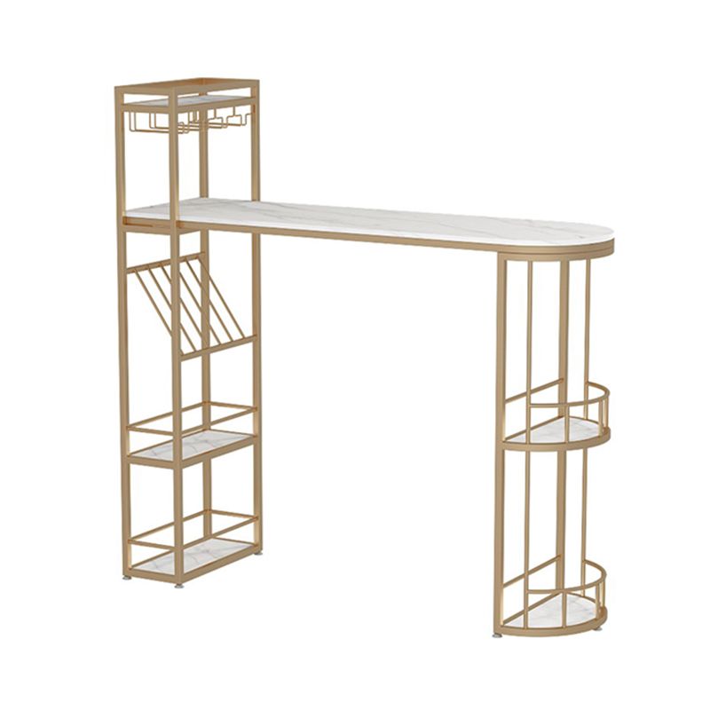 Glam Style Bistro Set 1/3 Pieces Stone Bar table with Upholstered Stools