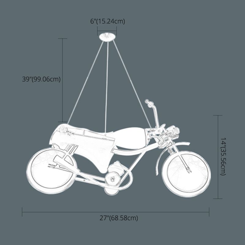 Accensione industriale a sospensione per moto per bar, luce in vetro bianco glassata per bar