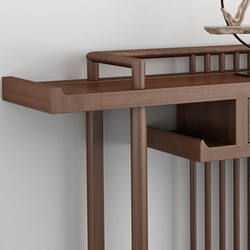 30.71-inch Tall Console Table Solid Wood Accent Table with Shelf