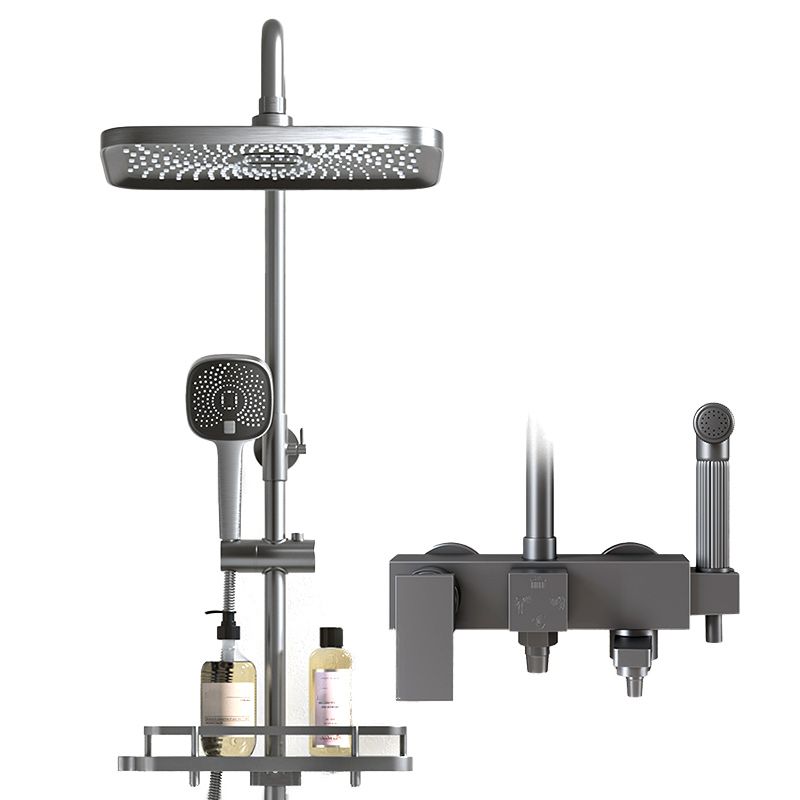 Modern Shower Trim Push Button Dual Shower Head Wall Mounted Shower Combo