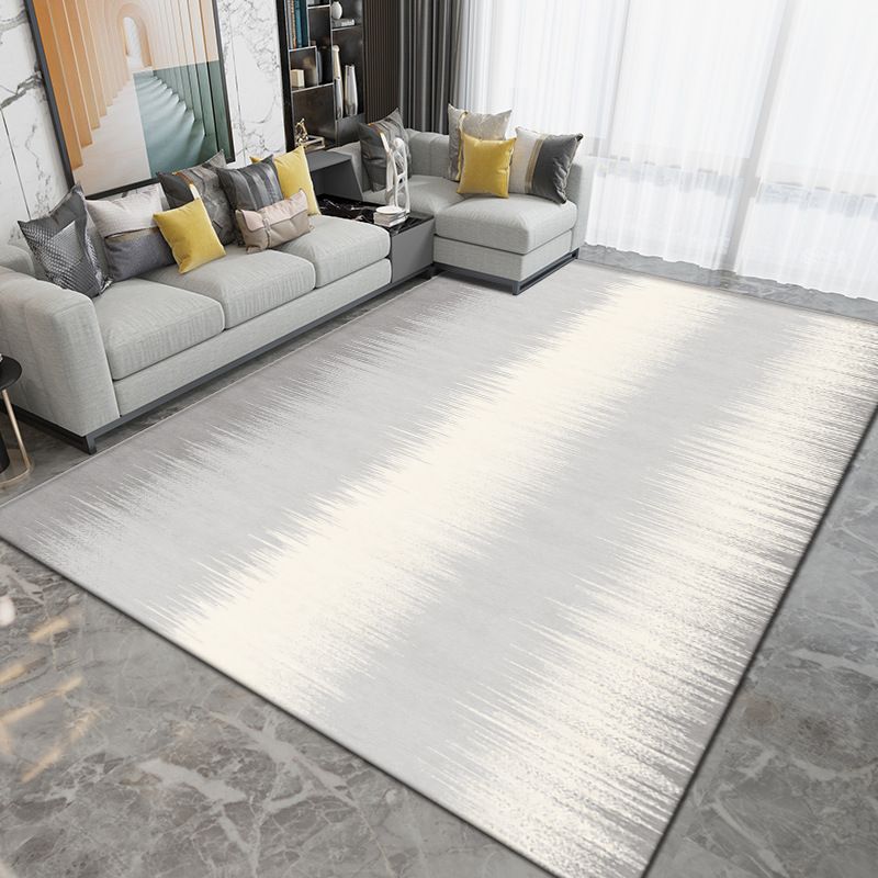 Dark Gray Simple Rug Polyester Geometric Rug Washable Area Rug for Living Room