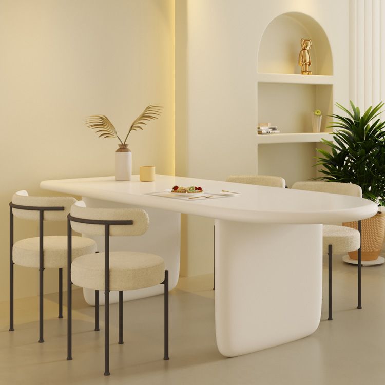 Oval 1/2/5 Piece Dining Table Sets Contemporary White Dining Room Set