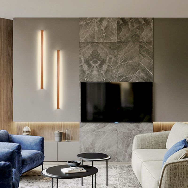 Houten lineaire wand gemonteerd verlichtingsarmatuur moderne minimalistische stijl wandlichtwagentjes voor slaapkamer