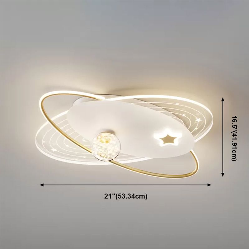 Round Shade 4-Lights Flush Mount Modern Style Flush Mount Ceiling Lighting Fixture in Gold