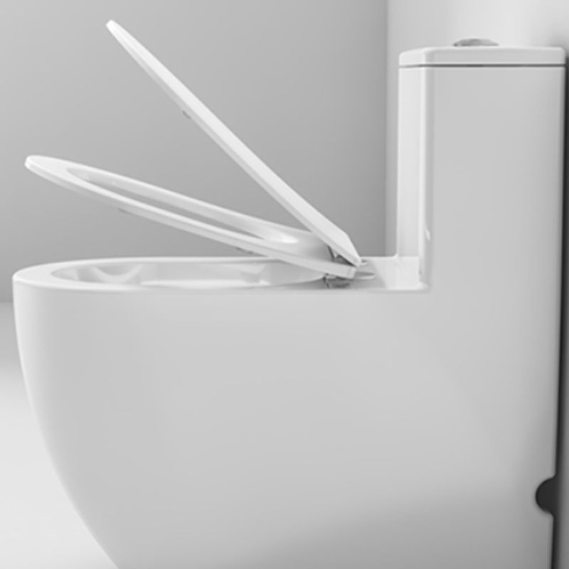 Modern White Floor Mounted Toilet Slow Close Seat Included Toilet Bowl for Bathroom