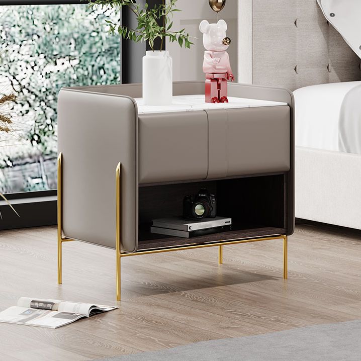 Solid Wood Storage Night Table 1 Drawer Modern Bed Nightstand