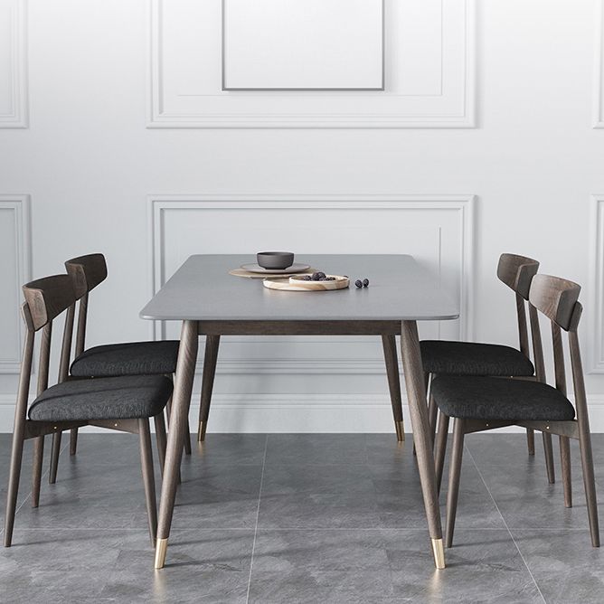 Table à manger de cuisine en pierre fritrée moderne