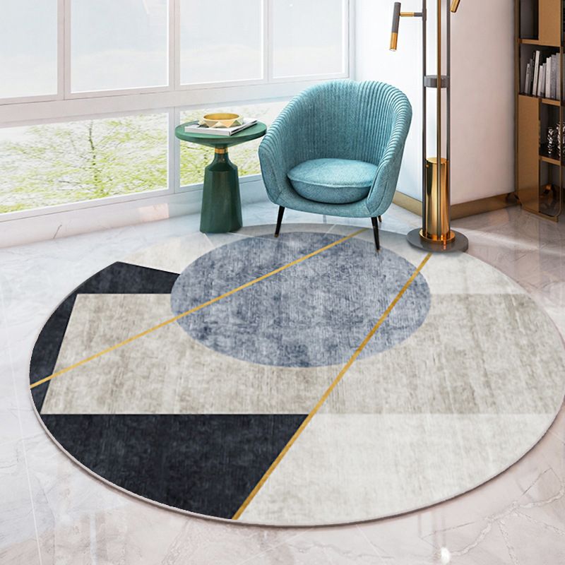 Blauw contrast kleurgebied tapijt modern polyester gebied tapijt anti-slip gemakkelijke tapijt tapijt voor woningdecoratie