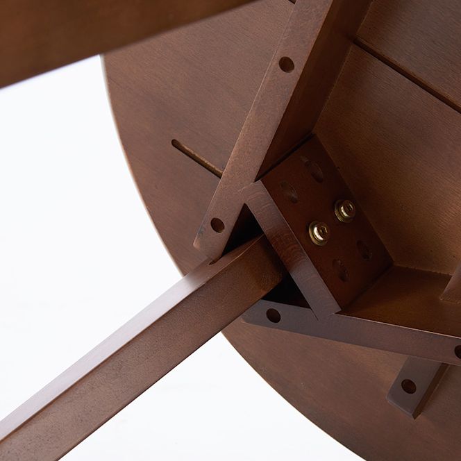 Modern Waterproof Wood Courtyard Table Round Shape Outdoor Table