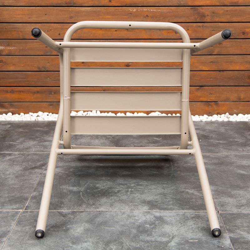 Grey Metal Dining Side Chair Stacking Outdoors Dining Chairs