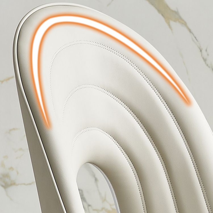 Contemporary Armless Dining Chairs Faux Leather Open Back Dining Side Chair