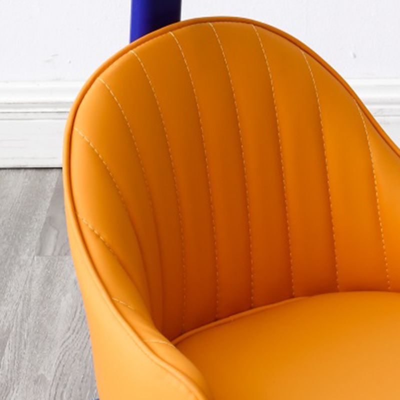 Modern Metal Barstool Faux Leather Counter Stool with Iorn 4 Legs