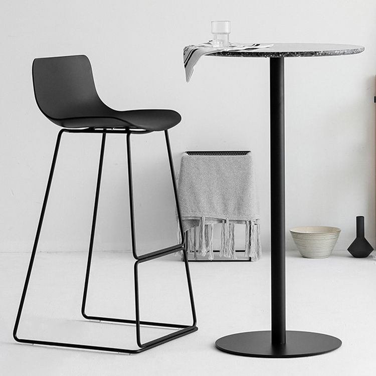 Modern Style Plastic Armless Stools Low Back Counter Stools with Metal Base