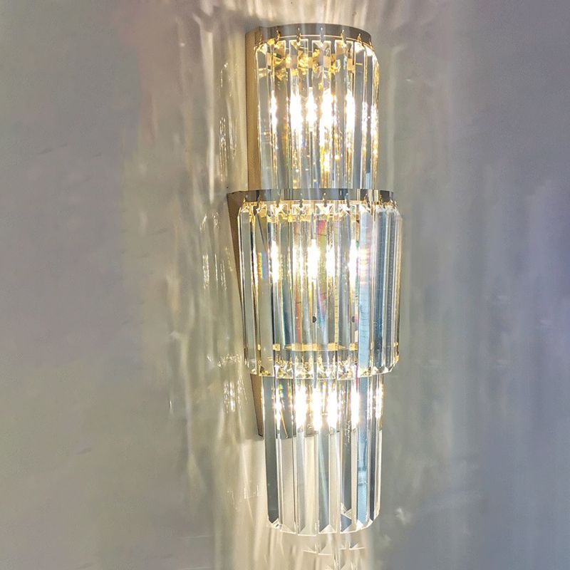 Kristallgeschichtetes Wandleuchten moderner Stil mit mehreren Lichtern Wand montierte Lampen