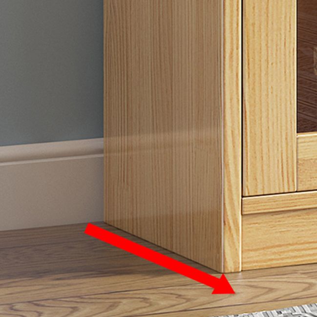 11.8" W Closed Storage Bookcase Modern Wooden Bookshelf with Glass Doors