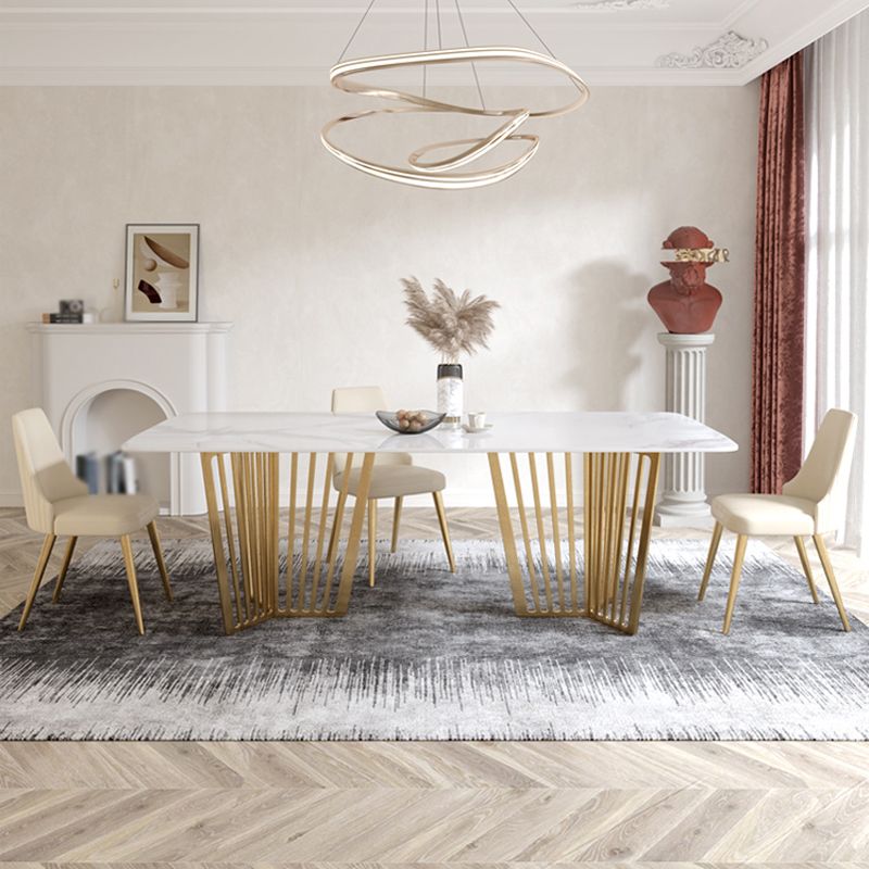 1/4/5/7 Pieces Luxury Dining Set Sintered Stone Dining Furniture with Leather Chairs