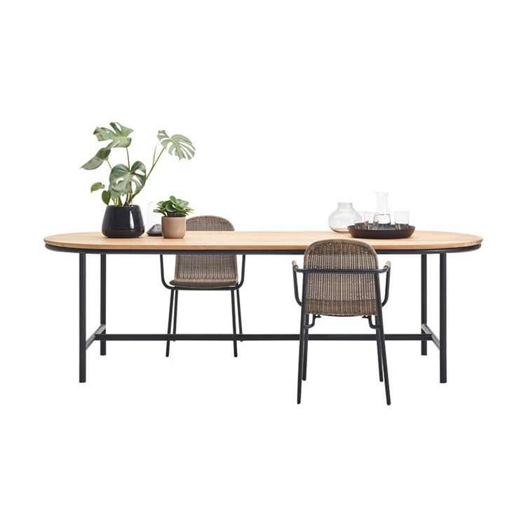 Solid Wood Patio Dining Sets Oval 1/3/7 Pieces Dining Table Set