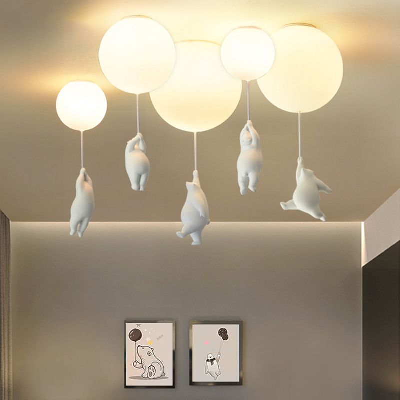 Globe Flush Mount Ceiling Lighting Fixture Kids Glass 1 Light Flush Light