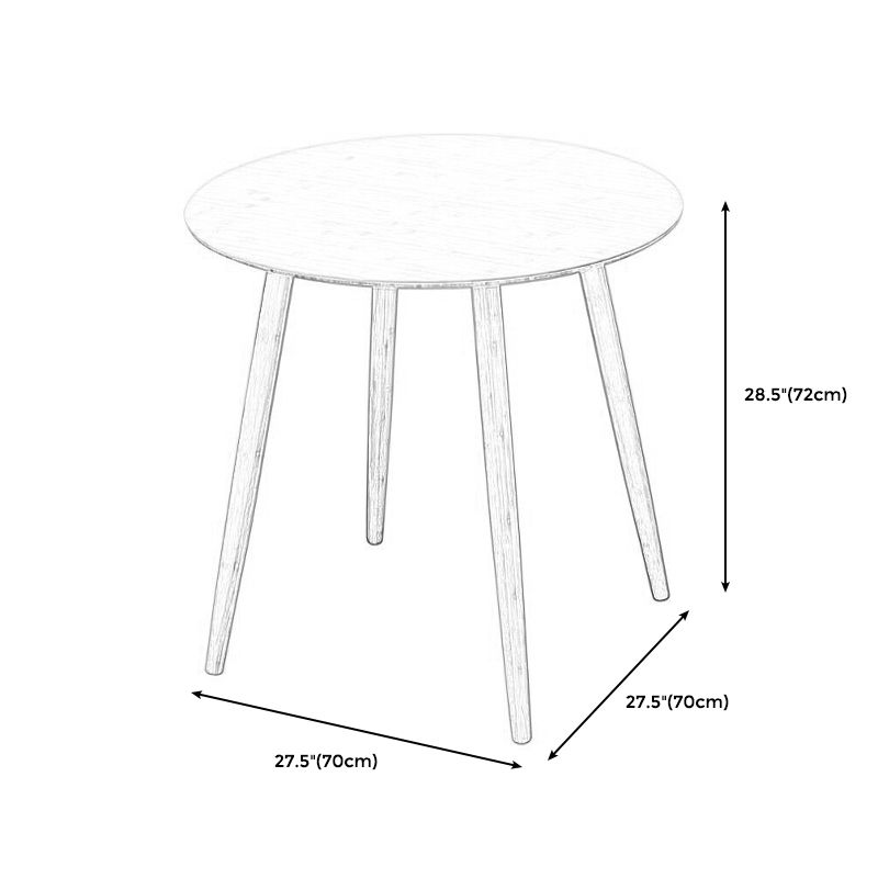 Brown/Natural Wood Living Room Side Table Round 4 Legs End Table
