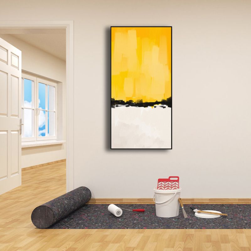 Light Color Brush Stroke Canvas Modern Art Style Textured Wall Decor for Living Room