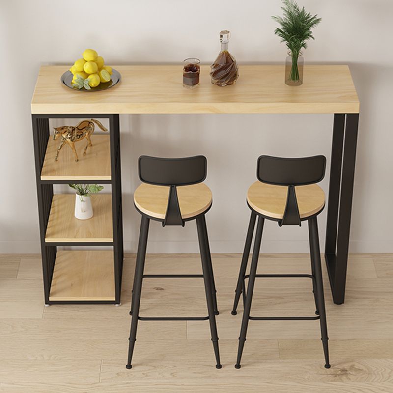 Modern Rectangle Bar Table Set 1/2/3 Pcs Solid Wood Bar Table Set