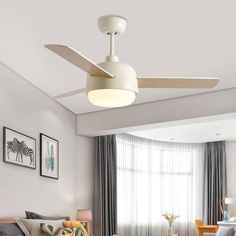 36 "LED LED LED ÉCLAIT SEMI FUSHING MODERNIST MODERNISTRE BLANCE / BLACK FINE METAL PLATION LAVE LAVE avec 3 lames en bois