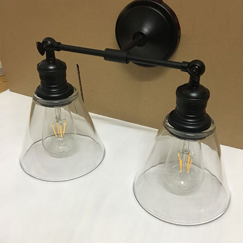 Glass Geometric Shade Wall Lighting Industrial Style 1 Light Wall Mounted Light Fixture