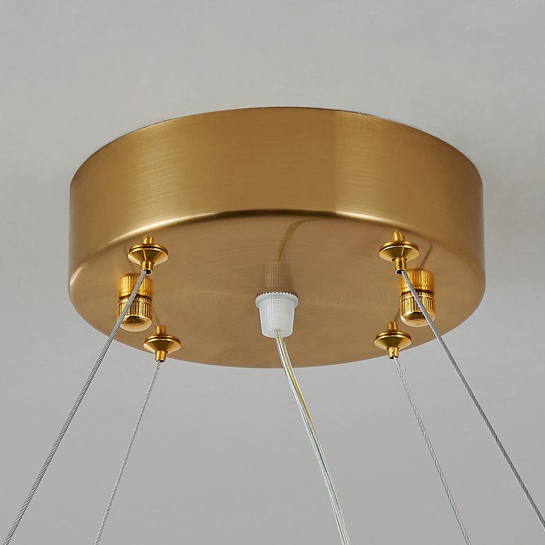 Postmodern Circular Suspended Lighting Fixture Crystal Hanging Ceiling Fixture for Restaurant