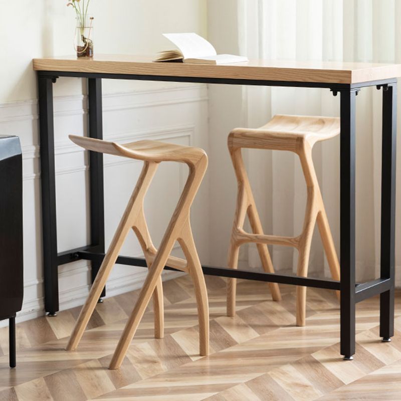 Solid Wood Bar Stool Backrless Counter Stool for Living Room