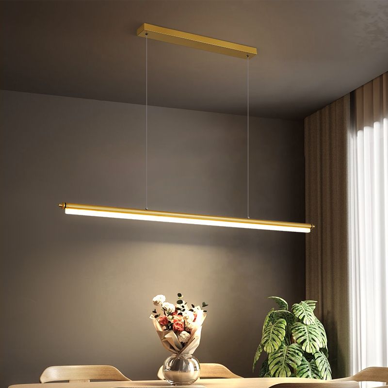 Moderner Stil Einfache hängende leichte LED Long Strip Anhängerlampe für Esszimmer